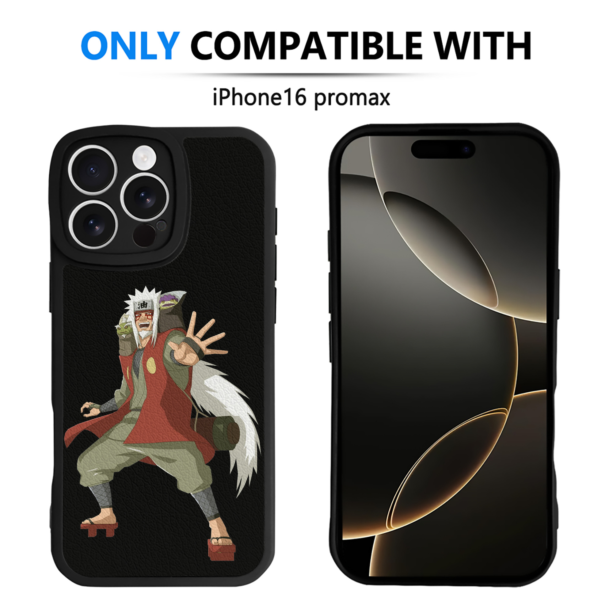 （画像用） NARUTO -ナルト- 自来也（じらいや） Jiraiya 【iPhone 16シリーズ対応】シリコンスマホケース（レザー調） 材質：シリコン